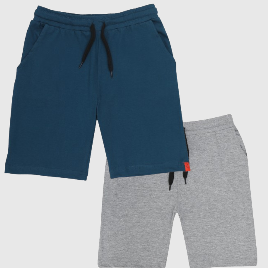 Chilins-boys-Cotton-Shorts-Grey-&-Blue