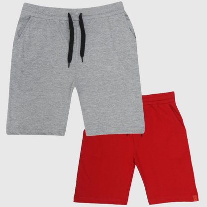 Chilins-boys-Cotton-Shorts-Grey-&-Red