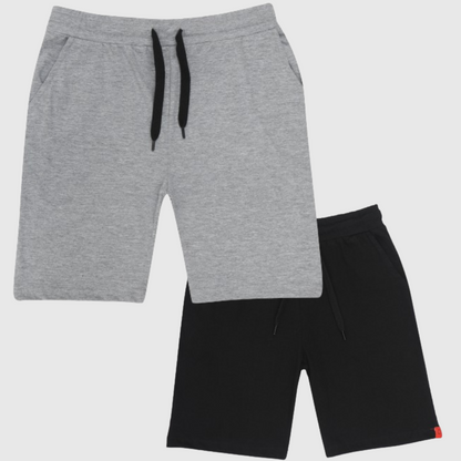 Chilins-boys-Cotton-Shorts-Grey-&-Black