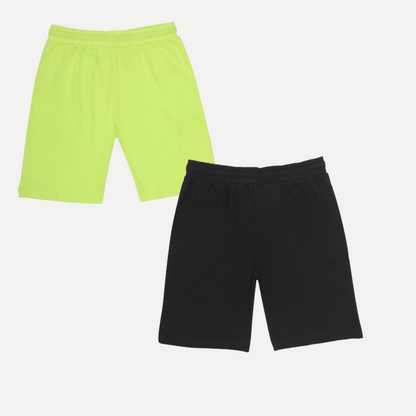 Chilins-boys-Cotton-Shorts-Black-&-Green