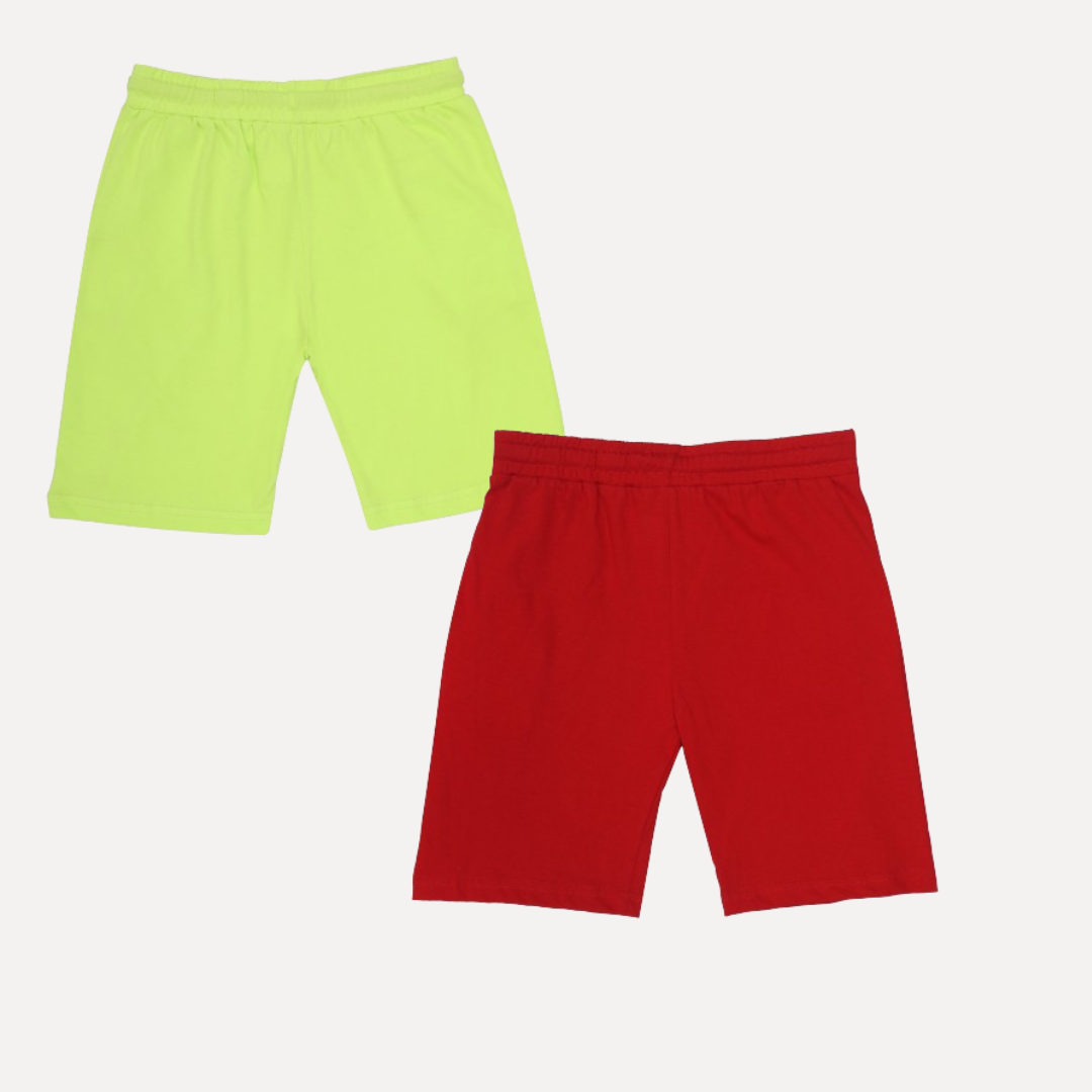 Chilins-boys-Cotton-Shorts-Red-&-Green