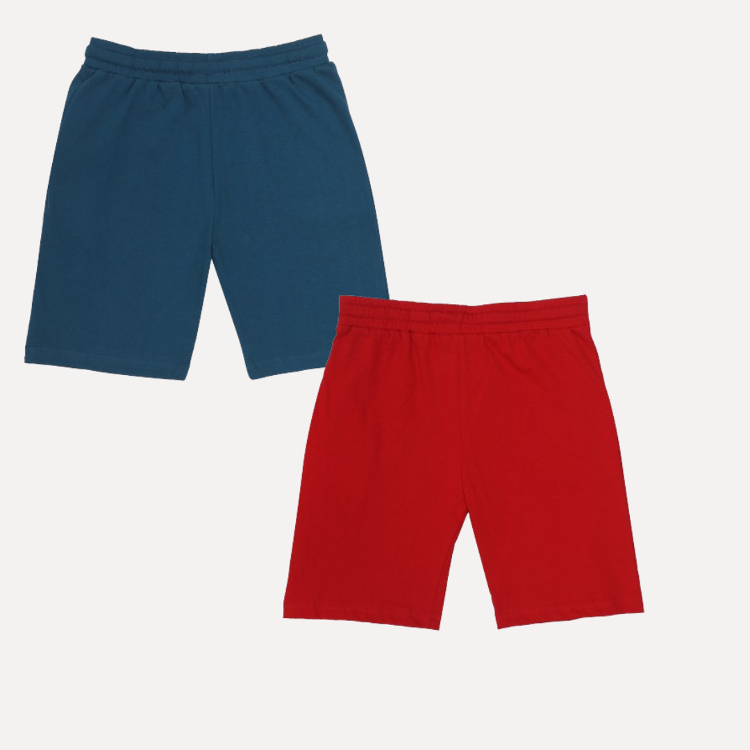 Chilins-boys-Cotton-Shorts-Red-&-Blue