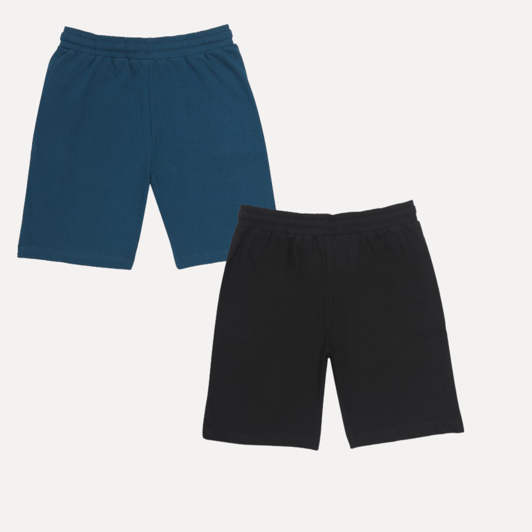 Chilins-boys-Cotton-Shorts-Black-&-Blue