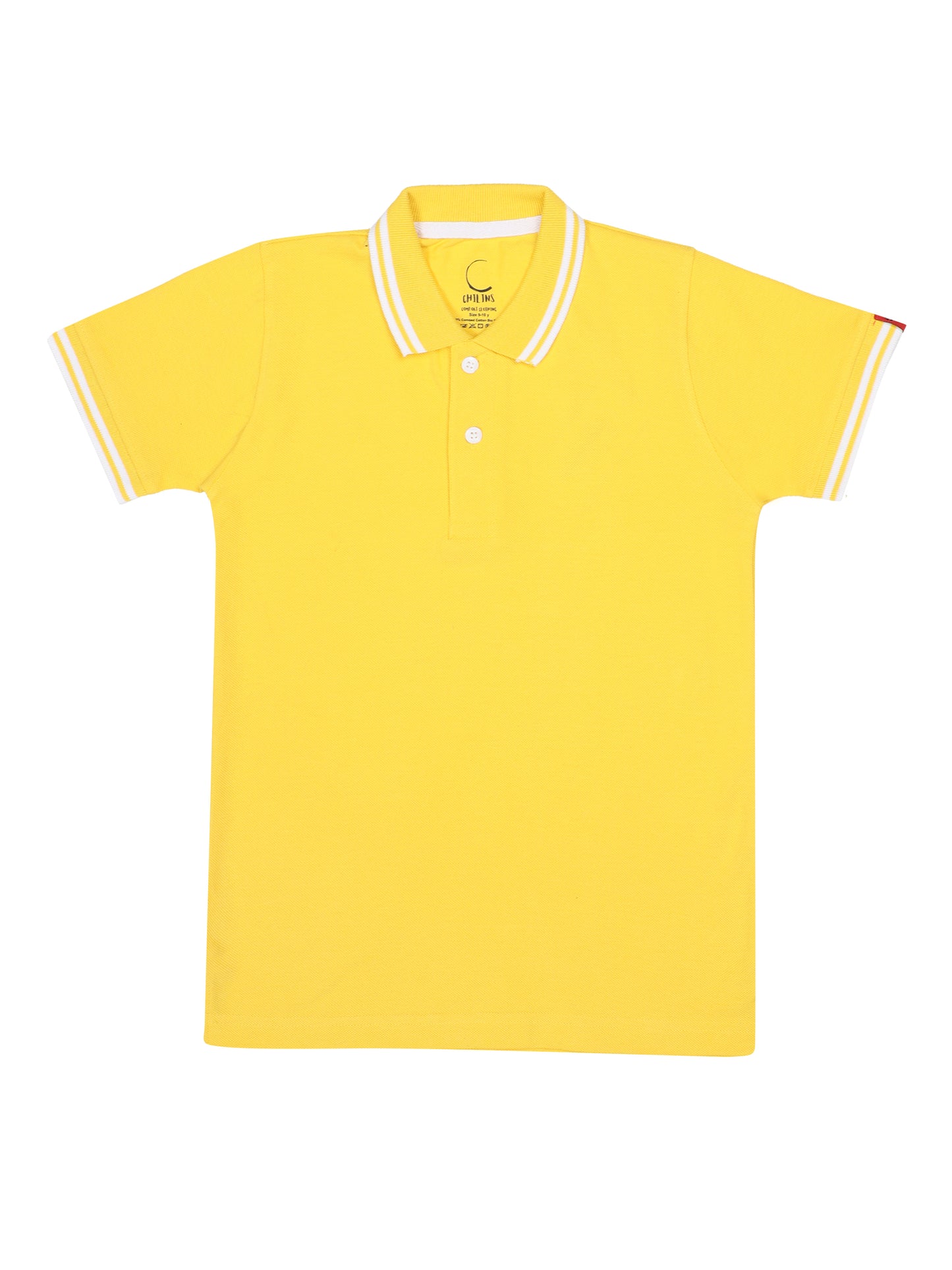 Chilins Boys Solid Polo Tshirt, Color- Yellow