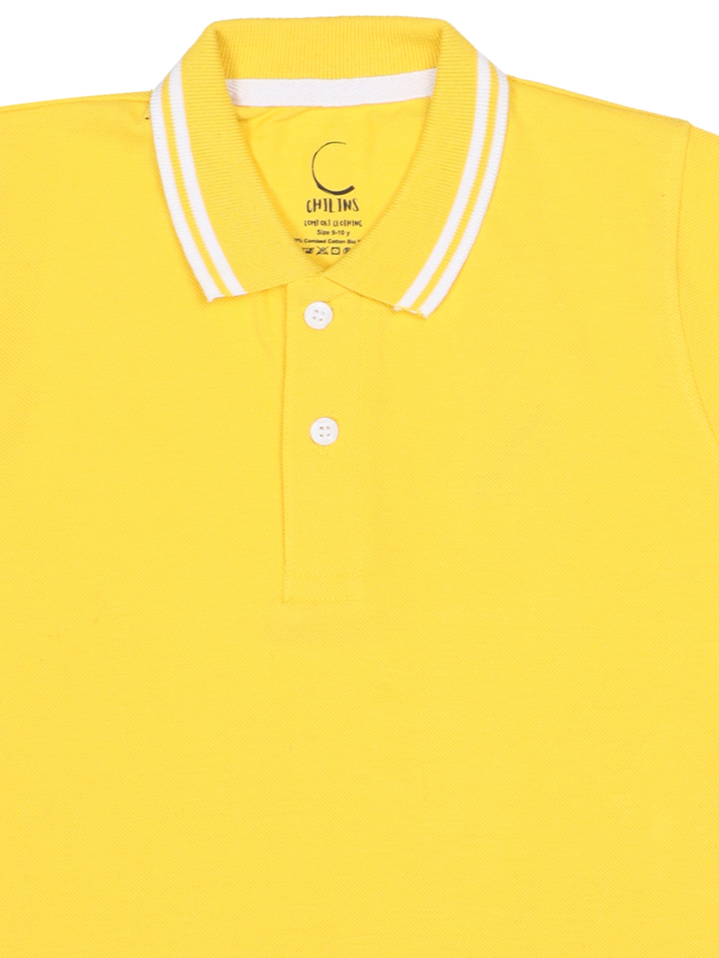 Chilins Boys Solid Polo Tshirt, Color- Yellow