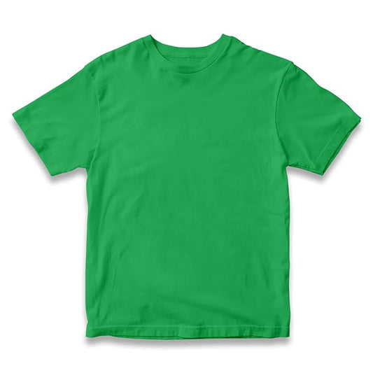 Chilins Boys Round Neck solid Cotton Tshirt, Color- Green